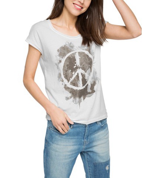 Camiseta Esprit Edc Ts Easy Print Blanco Mujer Outlet